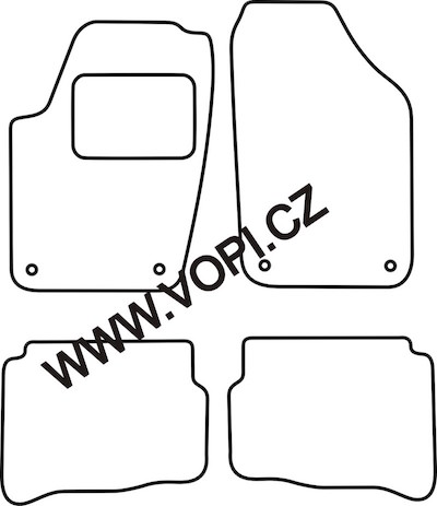 Přesné gumové koberce béžové / šedé Volkswagen Polo 2002 - 2005